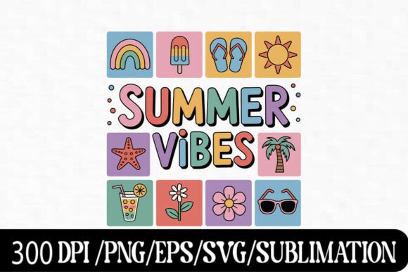 Colorful Summer Vibes SVG Art
