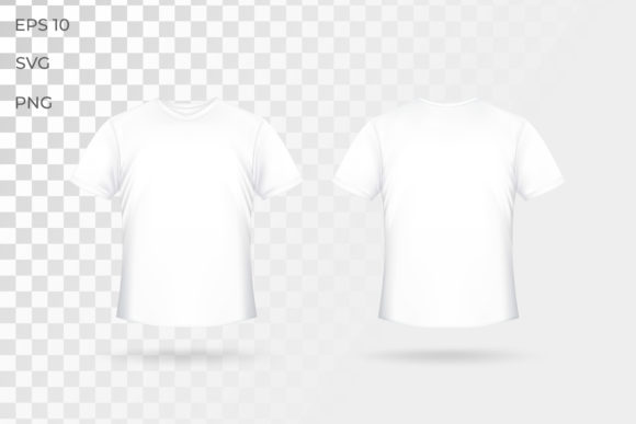 Front and Back White Tshirt Mockup: Graphics for Real Projects