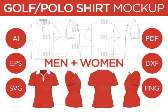 Golf Polo Shirt - Mockup and Template