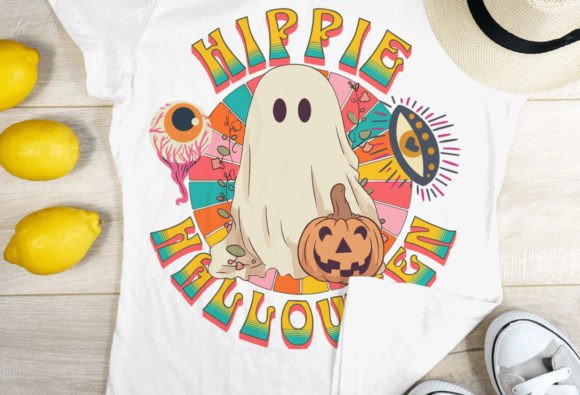Hippie Halloween Png, Retro Ghost Png