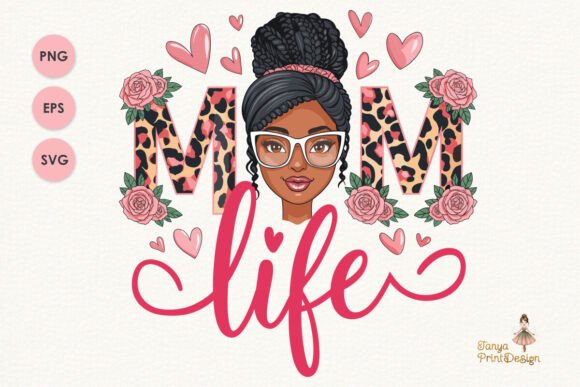 Mom Life Sublimation Leopard Print Graphics