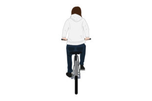 Plain Sweatshirt Mockup with Person on Bike