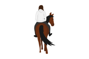 Plain Sweatshirt Mockup with Person on Horse