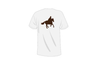 Plain T-shirt Mockup from Rear on with Person on Horse