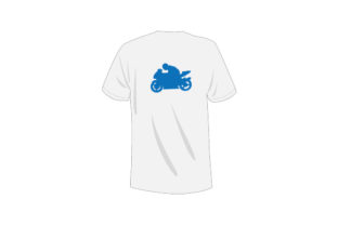 Plain T-shirt Mockup from Rear with Person on Motorcycle