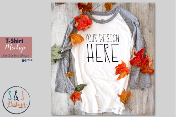 Raglan T-shirt Mockup for Graphics and T-Shirts