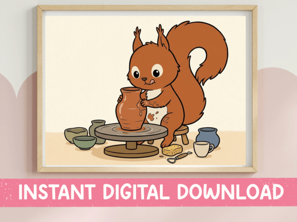 Squirrel Pottery Wheel Cute Animal Art