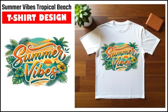 Summer Vibes Tropical Beach T-Shirt Design Graphics