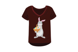 T-shirt Mockup with Easter Bunny Crafts