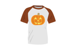 T-shirt Mockup with Jack-o-lantern