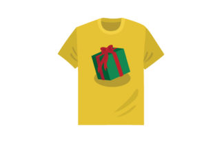 T-shirt with Wrapped Present Mockup for Crafts and Beauty Fashion