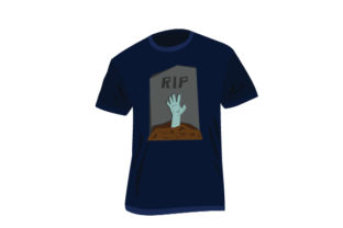 T-shirt with Zombie Arm Climbing out of Grave Mockup