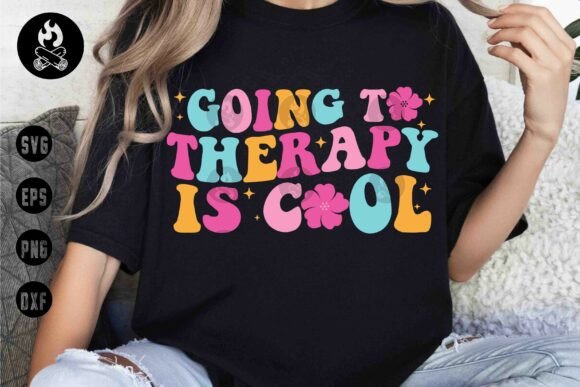 Therapy is Cool Retro Svg: Graphics for T-Shirt Designs