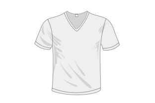 V-Neck T-shirt Mockup for Crafts and Designs Drawings
